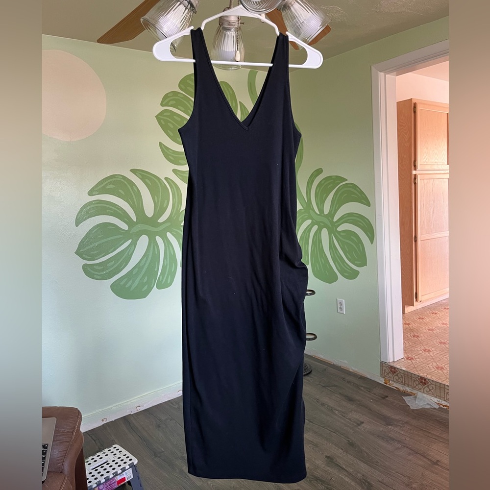 Black Bodycon with adjustable ruching